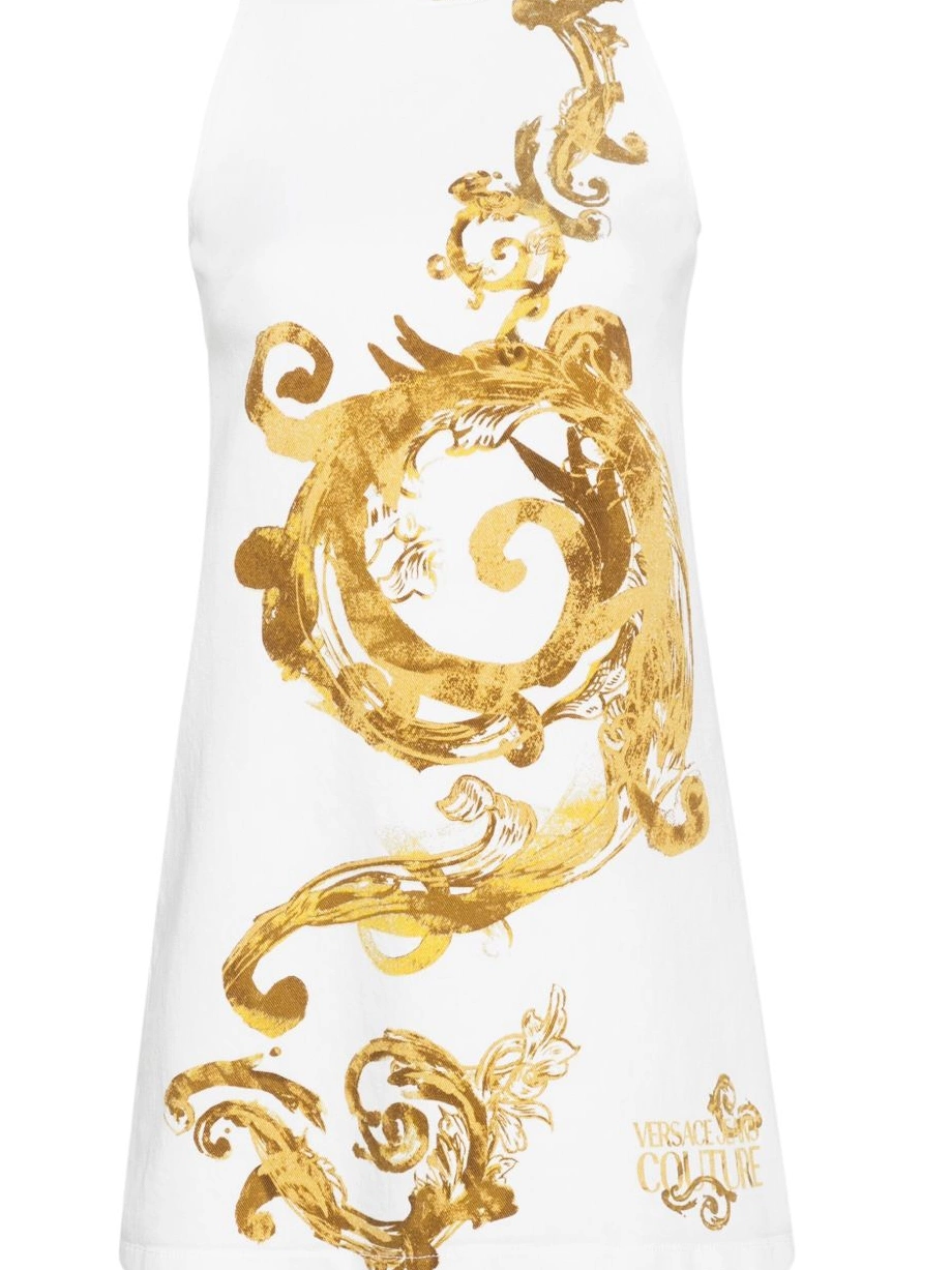 Versace Watercolour Jeans Couture Couture Women mini dress denim 0705